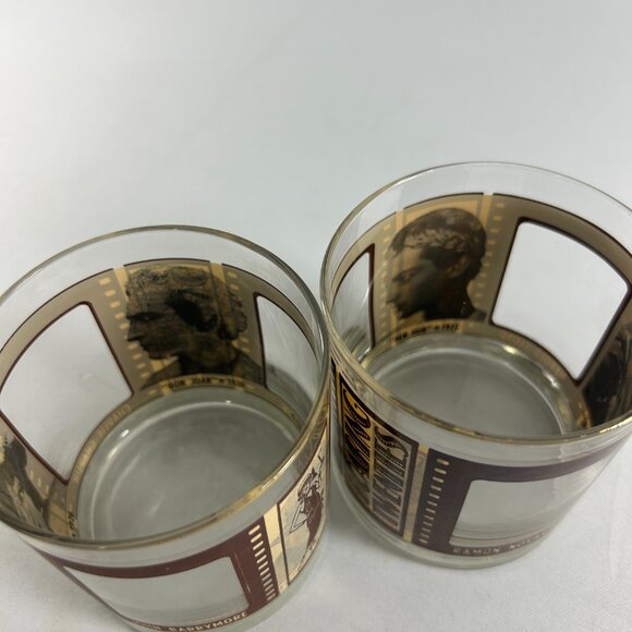 Vitg 2 Old Fashioned Glasses Roaring Twenties Actors Cocktail HouzeArt Bar Rocks - Picture 10 of 12